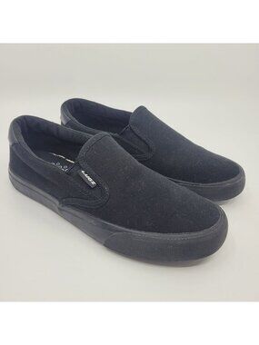 Lugz Sneakers Boys Slip-on Canvas Black Youth Size 5 NICE Skate
